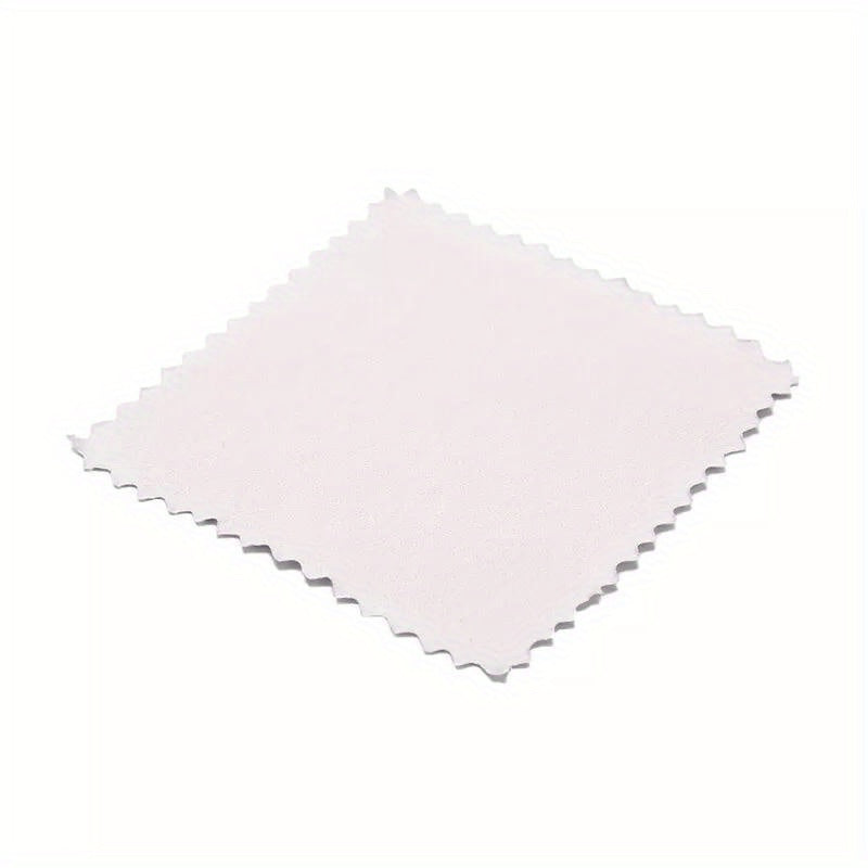 Set of 50 LuxePro Non-Woven Canvas Polishing Cloths for Jewelry, Anti-Tarnish Cleaning Pads, Chemical-Free, Gives Accessories a Shiny Finish