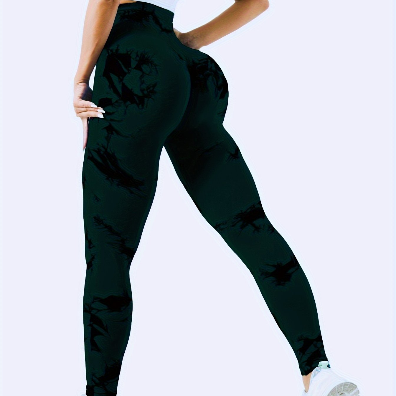 Seamless high stretch tummy control gym leggings for yoga.