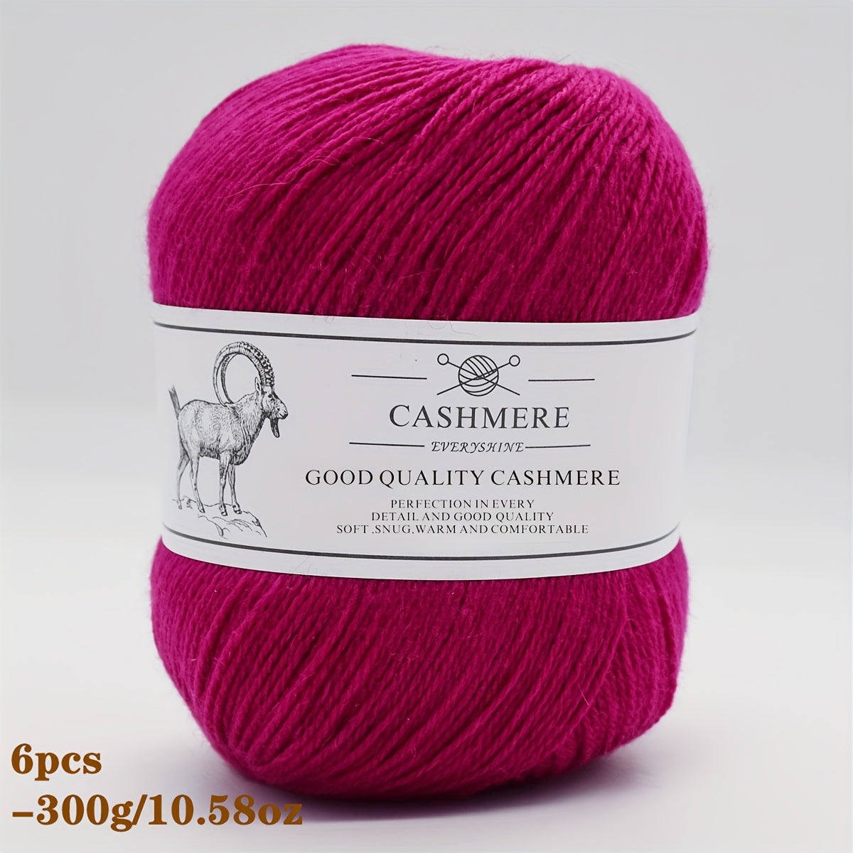 6-Pack Luxurious Cashmere Yarn for Knitting and Crocheting - Soft, Warm, Durable 80% Cashmere 20% Acrylic Blend - Perfect for Sweaters, Pants, Gloves, Hats, and DIY Crafts - 1.76oz Each