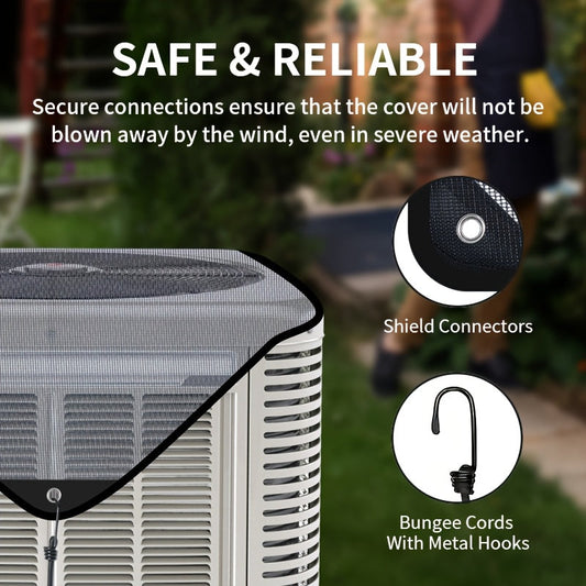 Protect your outdoor air conditioner with a waterproof, windproof, and dustproof cover. This breathable PVC mesh design does not require electricity.