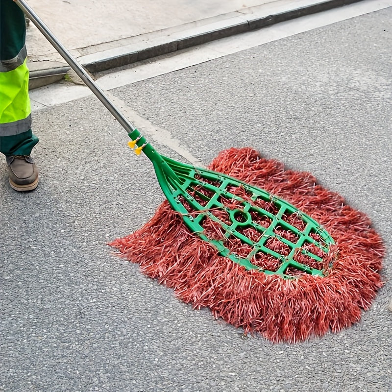 Professional Sanitation Cleaning Equipment: Outdoor Heavy-Duty Hand Broom designed for Hard Floor Surfaces in Large Garden, Yard, Sidewalk, and Street Sweeping.