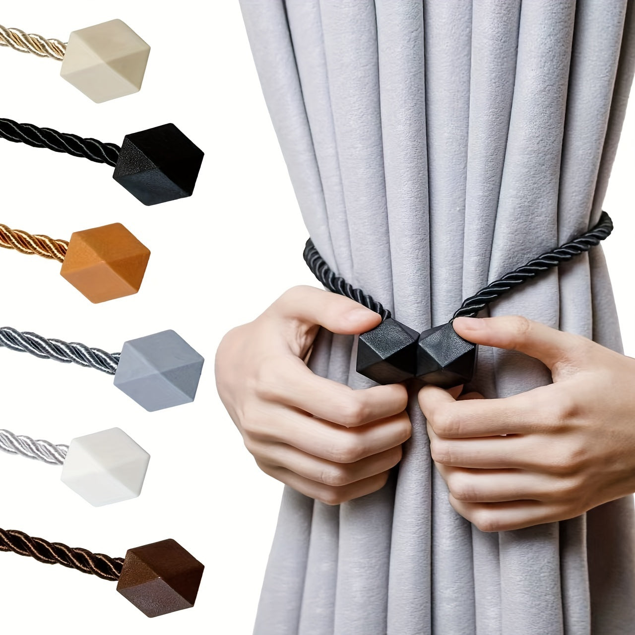 Contemporary Rope-Style Magnetic Curtain Tiebacks - Perfect for Enhancing Living Room, Office, and Home Décor