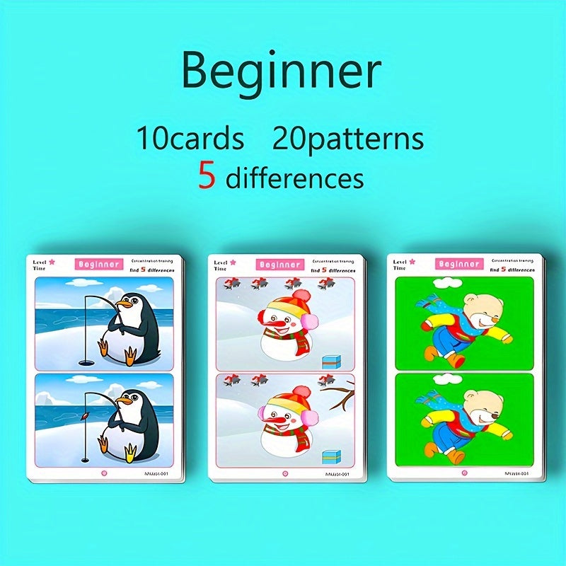 Find the difference: fun, engaging concentration game where you locate and erase different objects on picture cards.