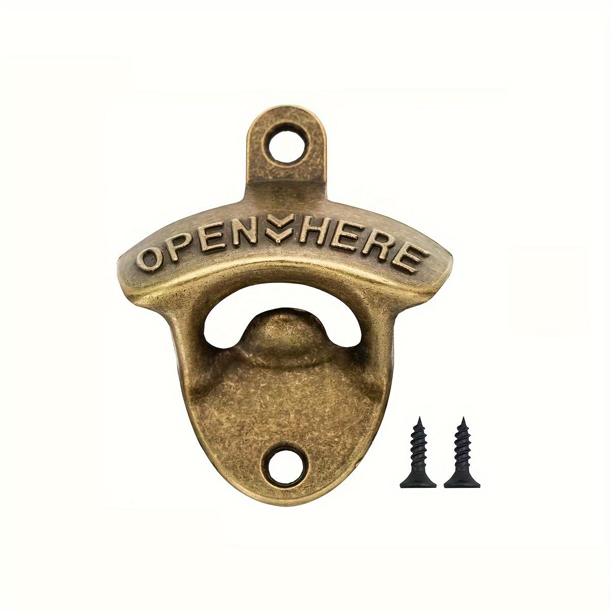 Durable zinc alloy beer bottle opener with wall-mounted rustic finish in multiple colors. Perfect for holidays, celebrations, and gifts. No power needed.