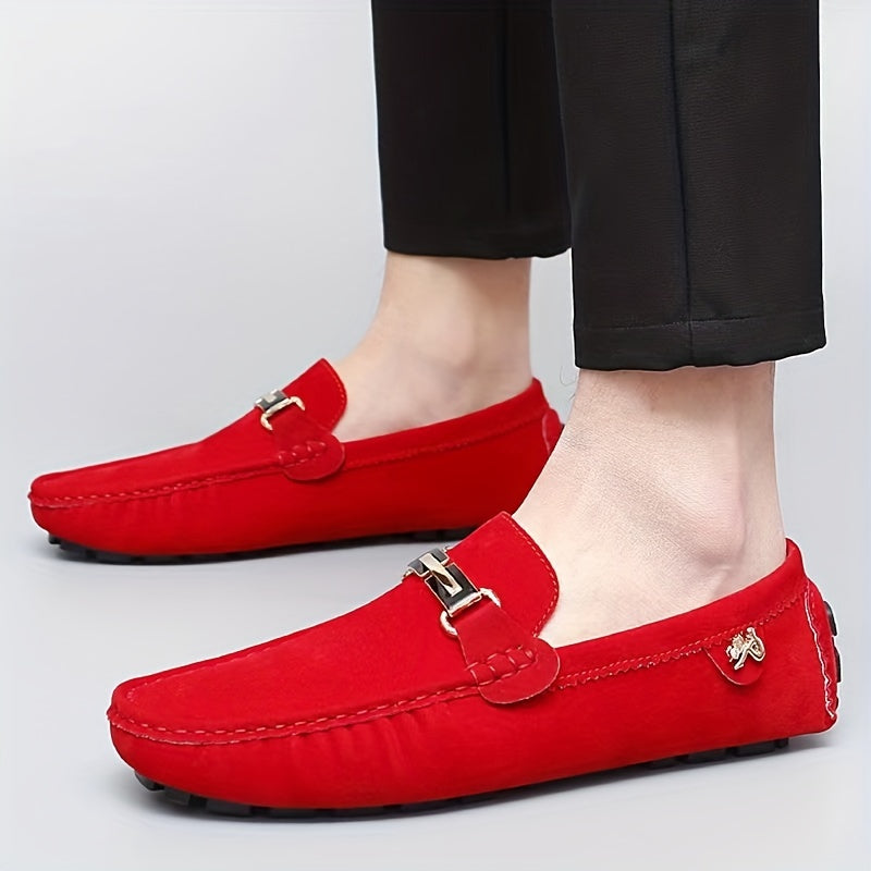 Men's metallic moccasin loafers - Comfy, non-slip slip-ons for spring and summer