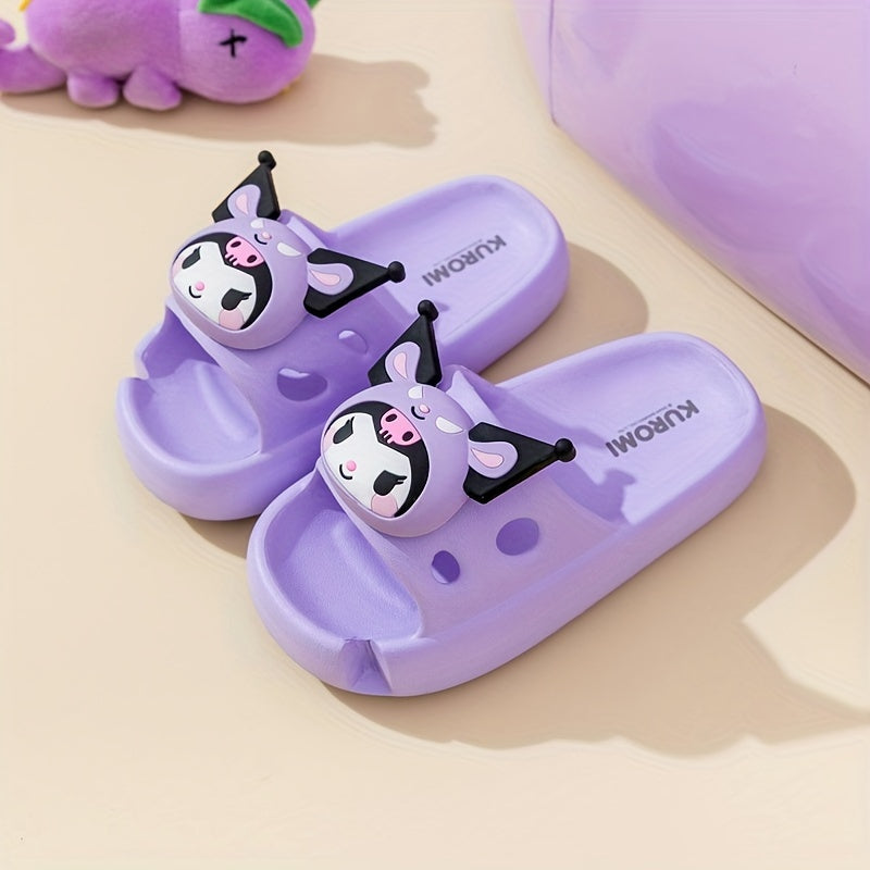 Sanrio Kuromi Girls' Slippers - Non-Slip EVA Footwear, Cute Style, All Seasons