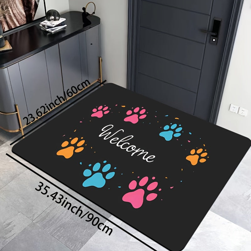 Introducing the Paw Print Gaming Room Rug - 8mm Thick, Easy to Clean, Great for Any Room in the House!