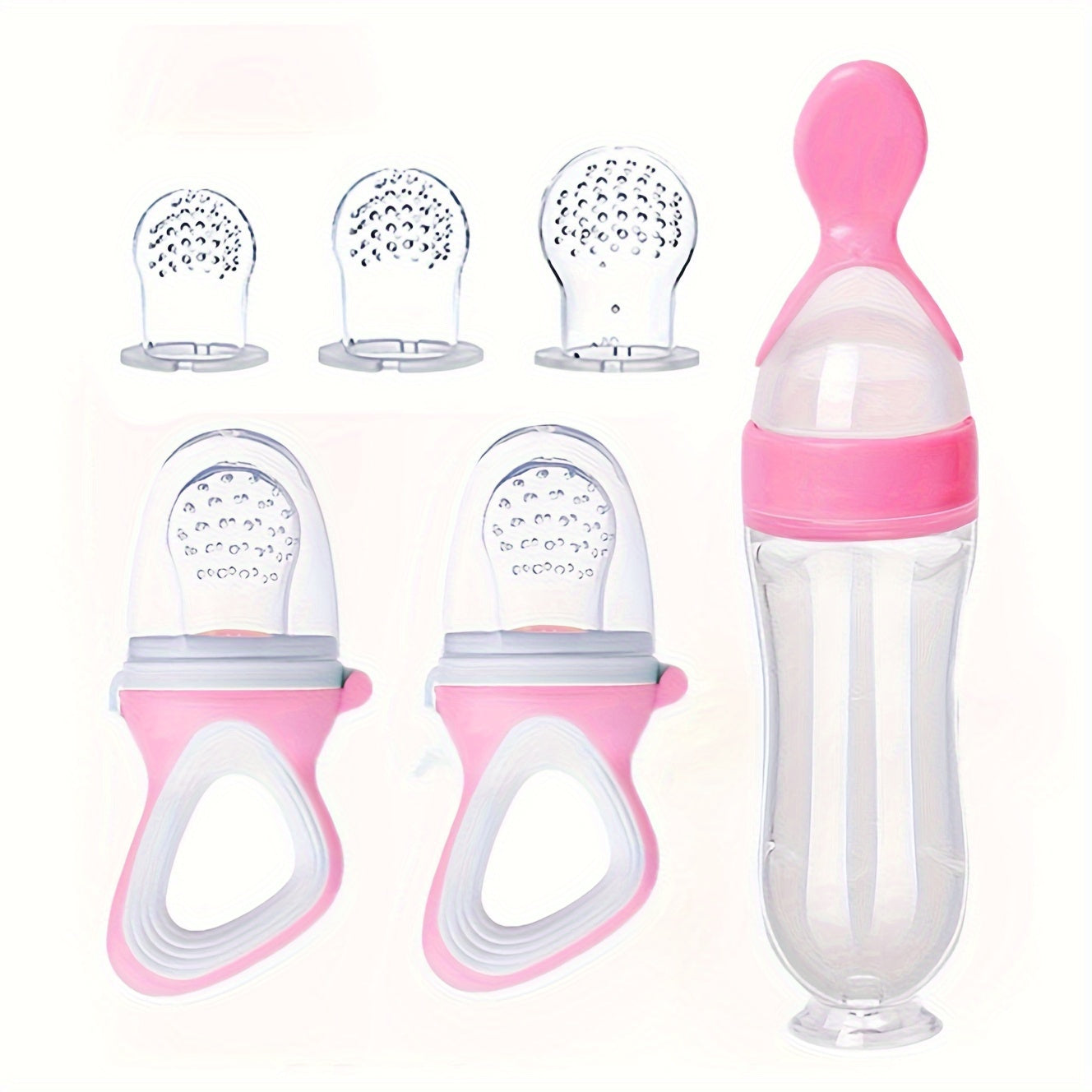 Get a set of 3 Fruit Feeder Pacifiers with a Food Spoon Dispenser, perfect for babies starting solids. Makes a great gift for Christmas, Thanksgiving, New Year's, or Valentine's Day!