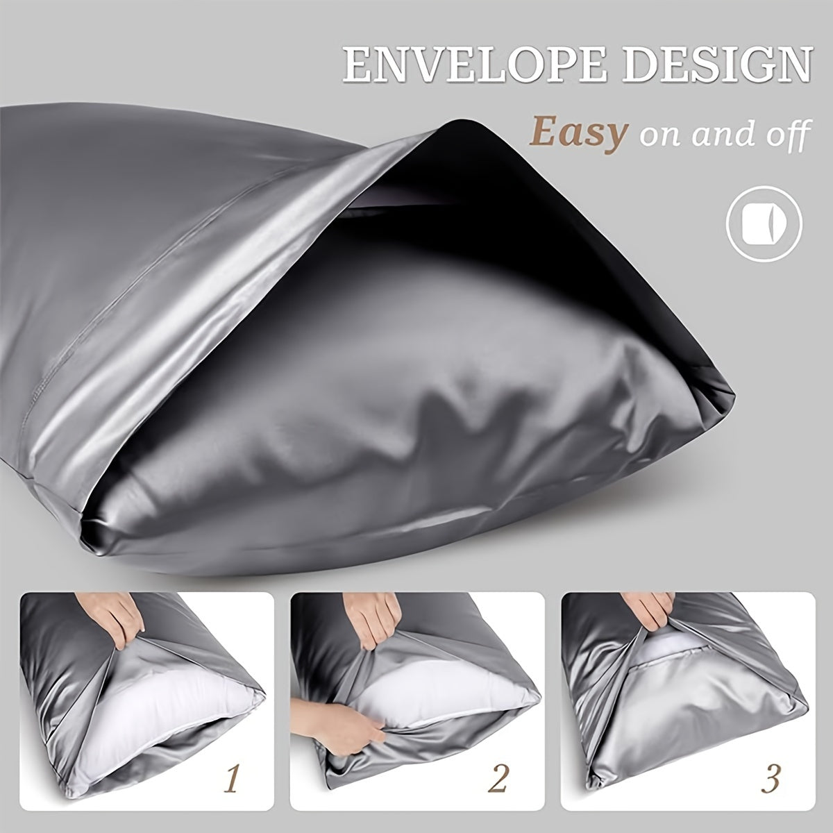 Experience ultimate luxury with our 1-piece satin pillowcase designed to protect your hair and skin. Made from high-quality microfiber, this ultra-soft pillowcase features an envelope closure for added convenience and is machine washable for easy care.