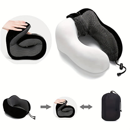 1-Piece U-Shaped Memory Foam Neck Pillow for Soft and Comfortable Travel Support, Perfect for Airplanes and Cervical Travel Comfort