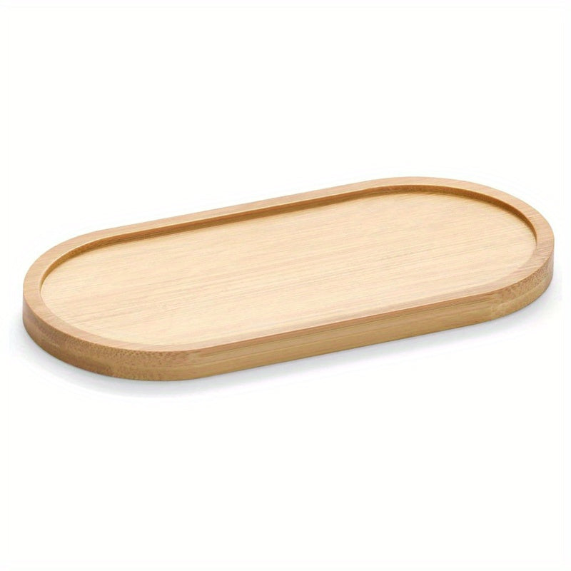 Bamboo tray for bathroom and vanity organization, perfect for glass bottles, candles, and décor.