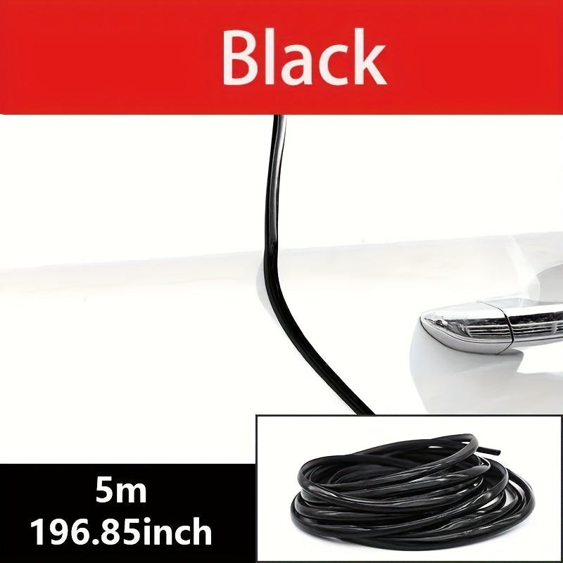 5m Car Door Chrome Molding Strip for Rear Bumper Protection, Universal Fit for All Cars.