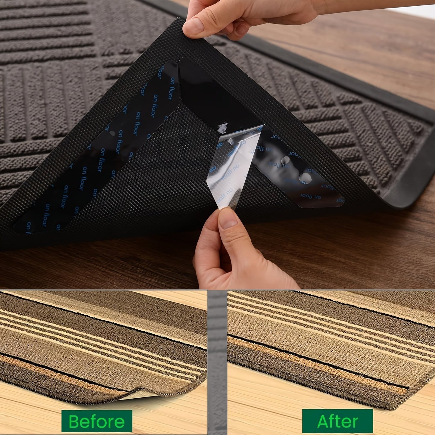 Clamp down your carpet to prevent curls and knots at the corners and ensure clean, precise cuts for a seamless look in your space. Our reusable double-sided adhesive pads provide a flexible solution for securing your carpet to hardwood floors, offering a