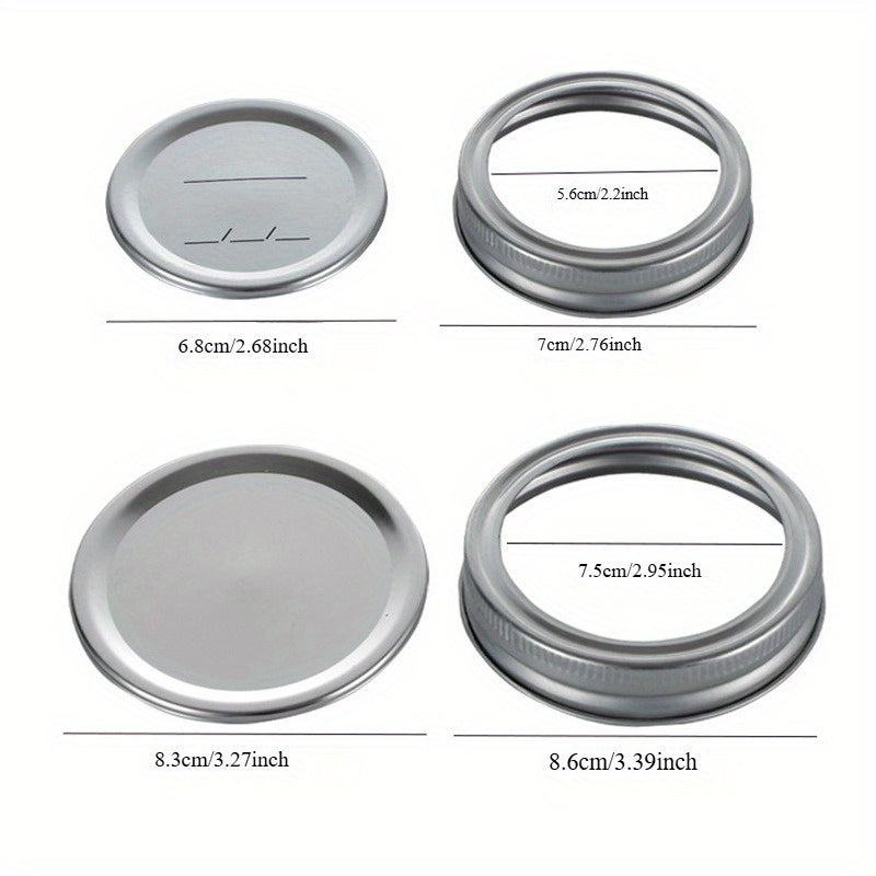 Wide Mouth Stainless Steel Mason Jar Lid - Perfect for Kitchen and Dining, Fits 70mm Wide Mouth Jars and 86mm Round Jars, Split Design for Easy Use