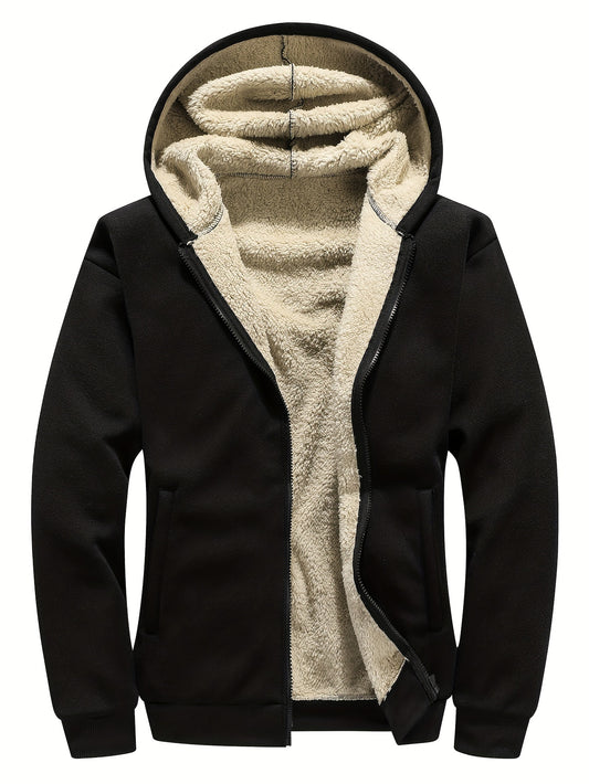 Men's Plus Size Casual Zip Up Fleece Hoodies.