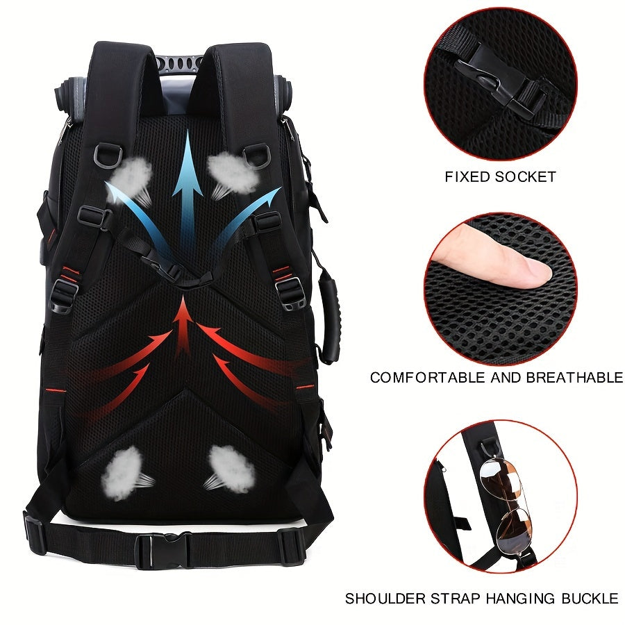 50L hiking backpack with shoe compartment, convertible for both men and women.