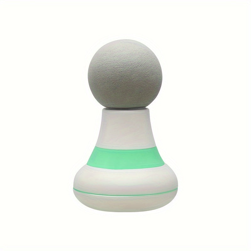 Portable Mini Smart Muscle Massage Gun with USB rechargeable 400mAh battery, white & green design, and ergonomic one-handed grip for deep tissue massage.