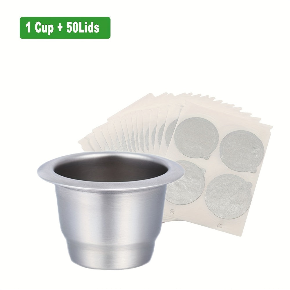 Refillable Stainless Steel Cups Compatible with Nespresso OriginalLine Machines - Reusable Coffee Capsules