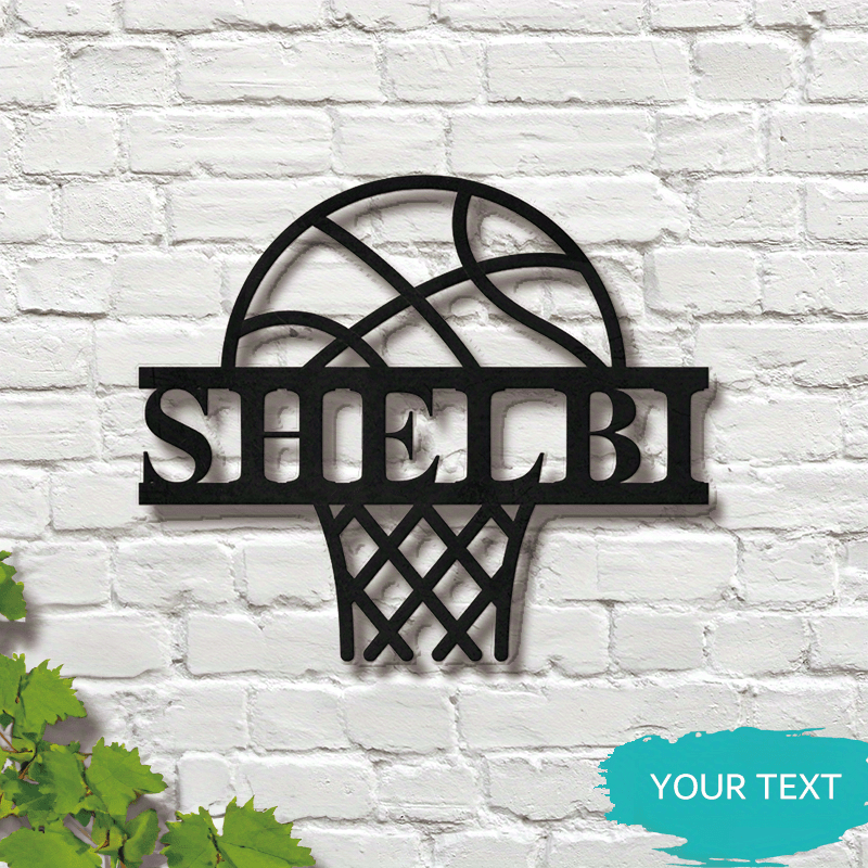 Personalized Basketball Hoop Sign in Black Iron - Customizable for Home, Bar, or Game Room Decor - Perfect Gift for Basketball Fans