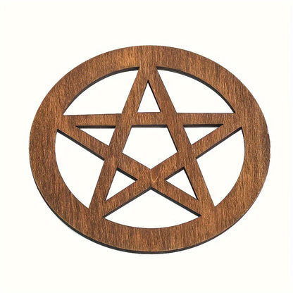 Pentagram altar mat for crystals & stones, divination board, witchcraft supplies.