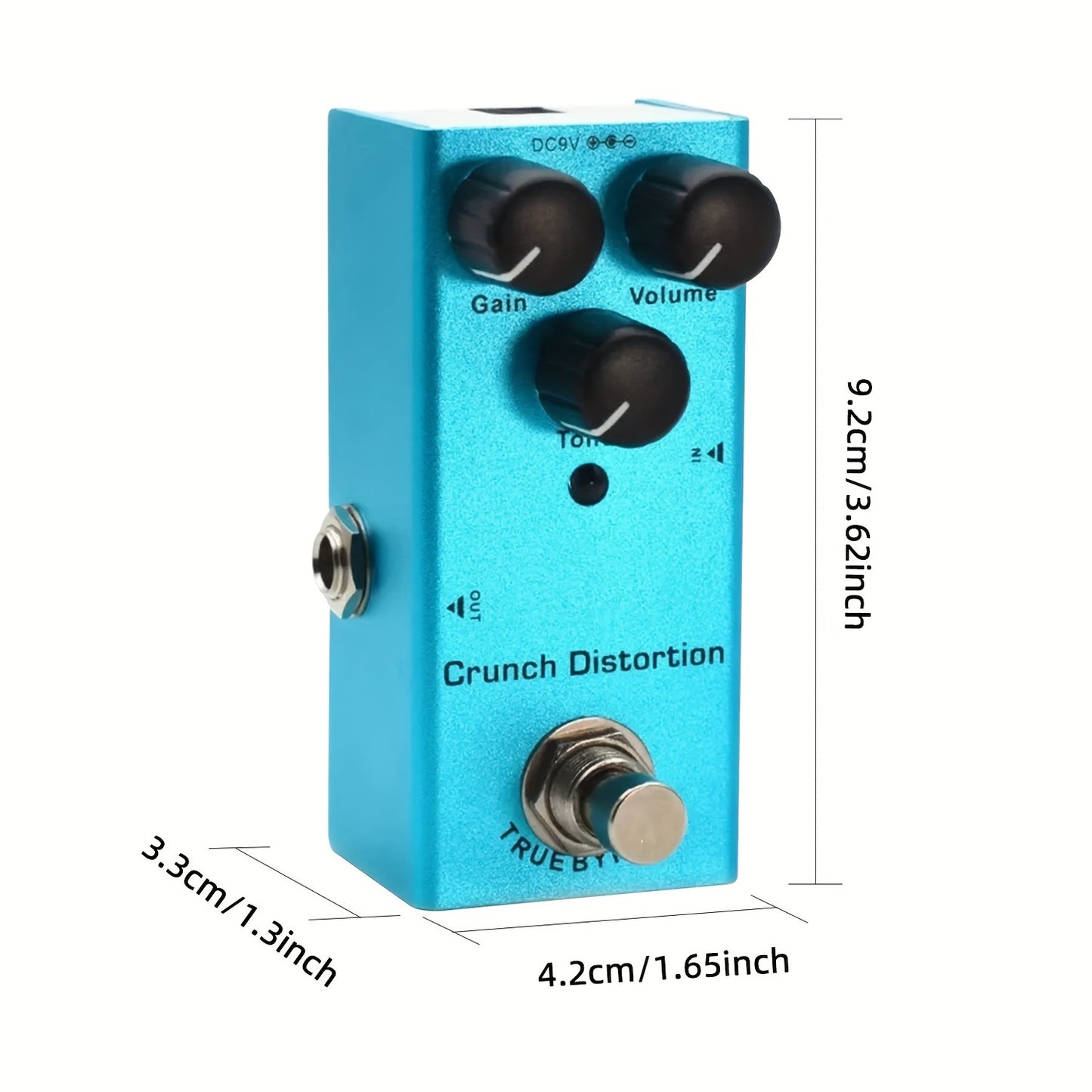 Mini electric guitar pedal with classic overload metal distortion, analog and digital delay effects. Operates on DC 9V power. Eid Al-Adha Mubarak.