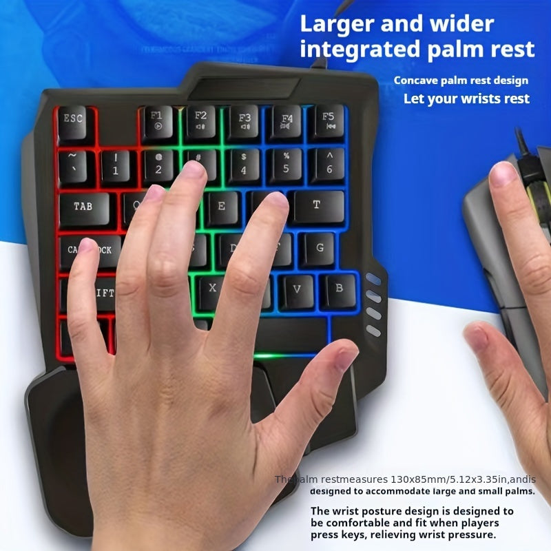 Mobile gaming keyboard and mouse combo with RGB lighting, connectivity, and mechanical feel for PUBG Mobile and other mobile games.