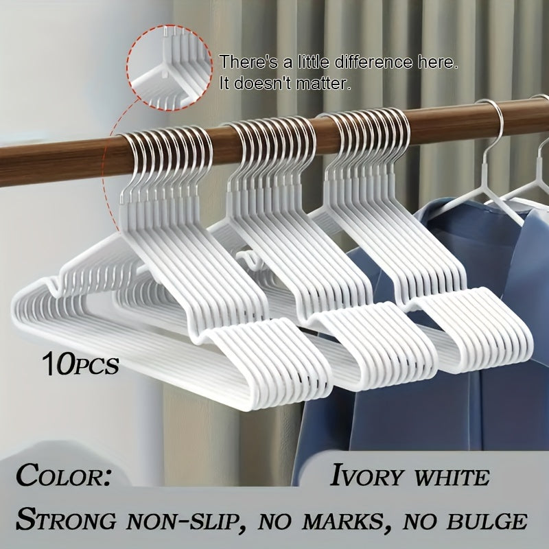 Sturdy Metal Coat Hangers, Set of 30/10, Anti-Slip, Long-Lasting for Bedroom, Closet Organization and Storage