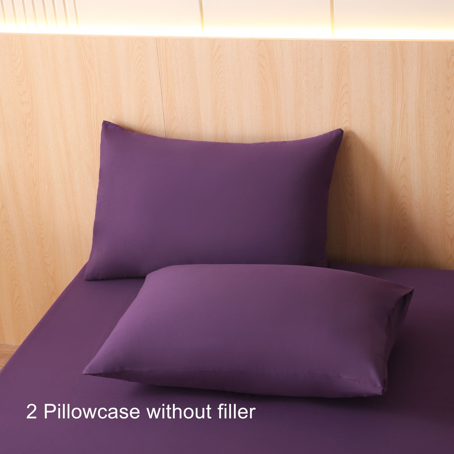 Two pieces of solid color pillowcases made of 90GSM polyester, a must-have for home use. These pillowcases are skin-friendly, comfortable, and have a moderate thickness. They are machine washable and feature a new 2024 style, perfect for all seasons.