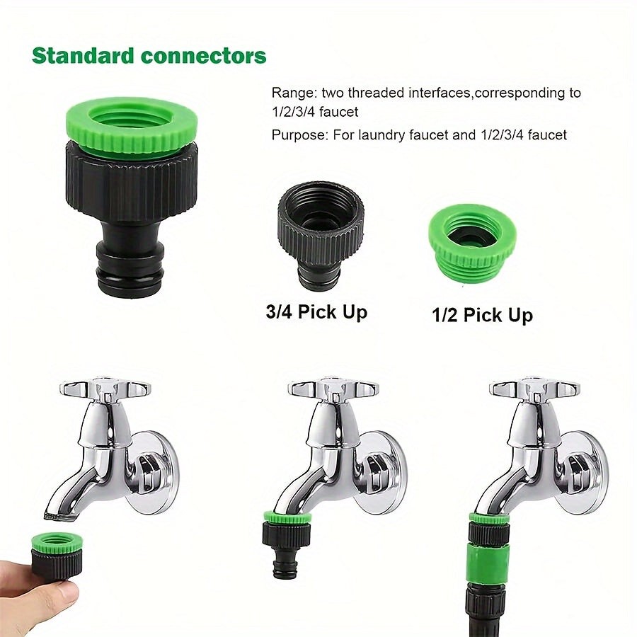 3X Expandable Garden Hose with High-Pressure Spray Gun, 7 Adjustable Modes, PVC Material, Water Spray Nozzle, Interface Connectors for Car Wash & Outdoor Use (7.62m to 30.48m)