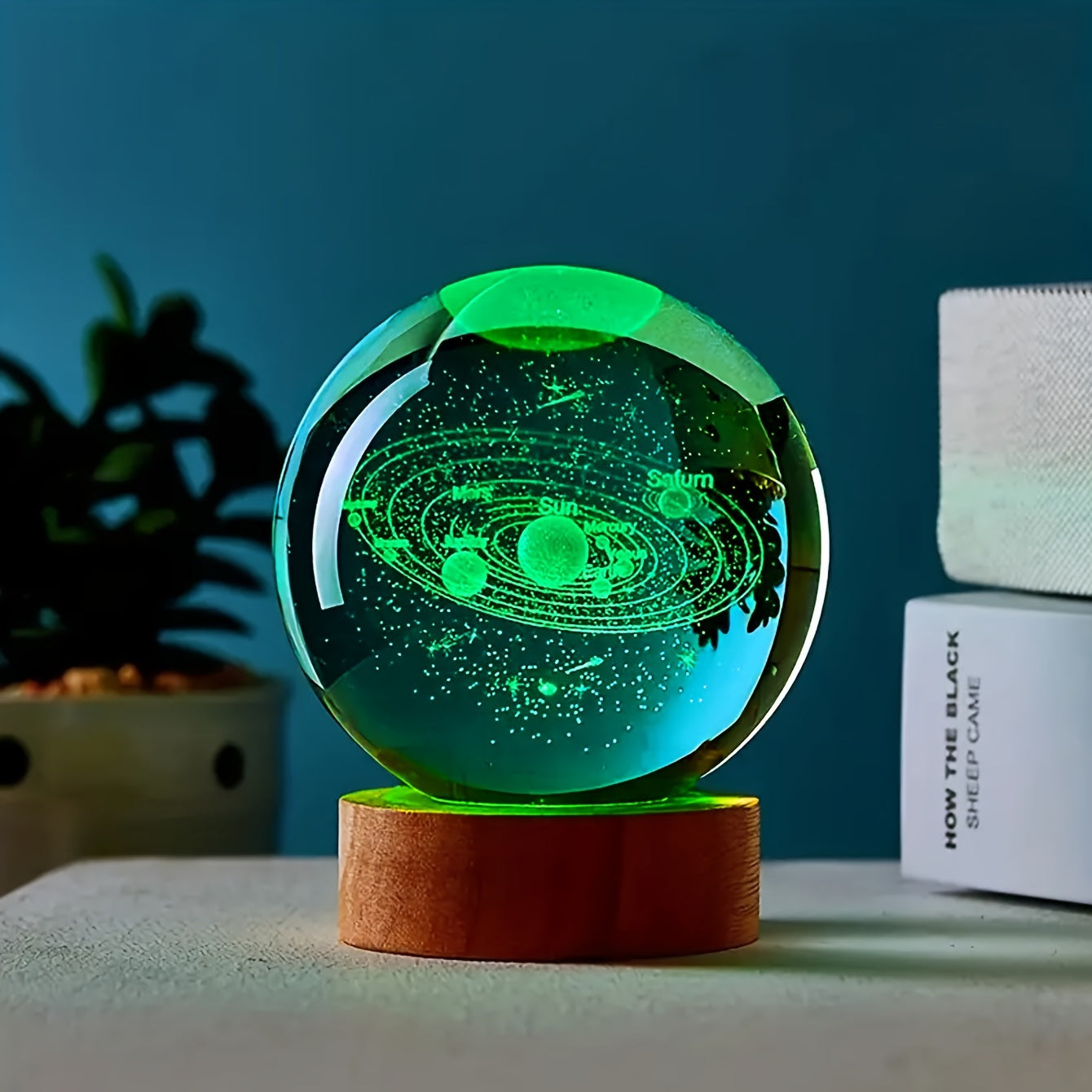 Galaxy-themed crystal ball night light with USB - great for travel and camping, perfect gift for holidays, anniversaries.