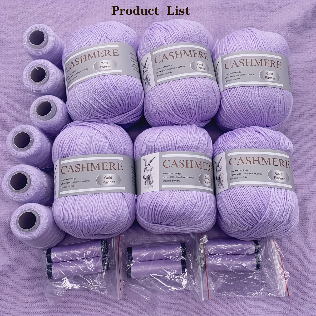 6 luxurious cashmere yarns for hand knitting and crocheting. Ideal for making sweaters, scarves, hats, shawls, cardigans, and gloves. High-quality, soft, warm, multicolored bundle in 10.58