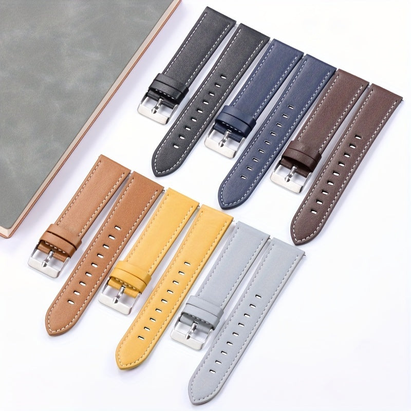 Get a stylish 1pc 22mm/20mm strap for your Samsung Galaxy Watch 6 Classic or Galaxy Watch 5/4/3. This PU leather band also fits Huawei watches and features a quick-release design. The perfect gift choice for any watch enthusiast.