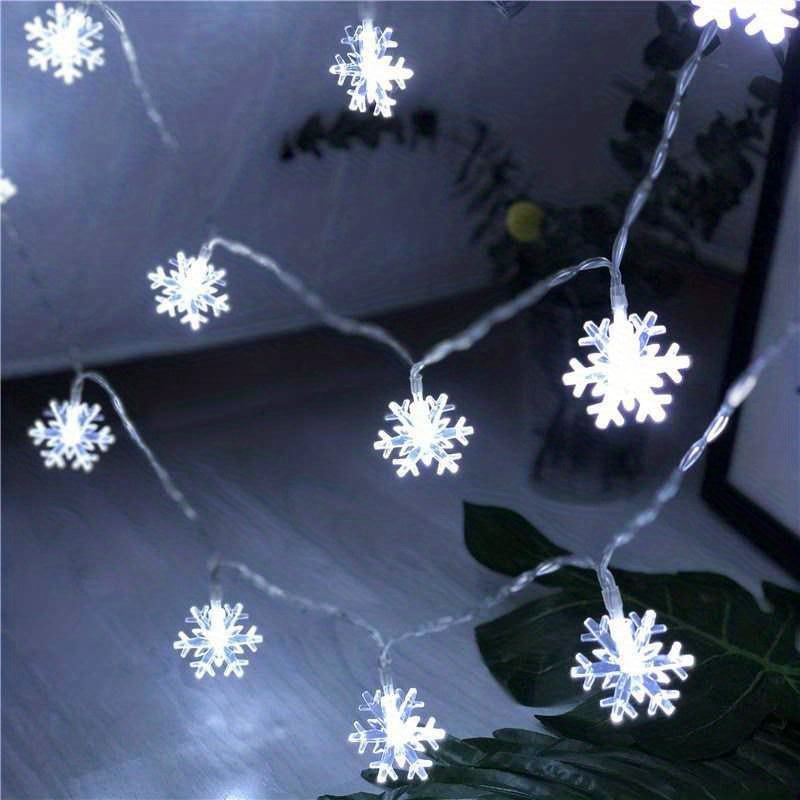 Vintage-inspired Snowflake String Lights with battery-operated white LEDs for Christmas, weddings, and gardens.