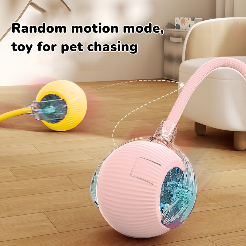 Durable USB rechargeable cat toy ball provides interactive play for cats and dogs to relieve boredom with smart electric play.