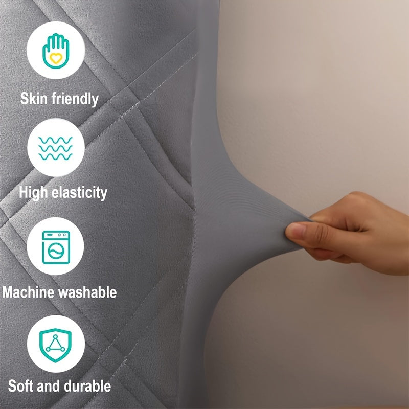 Protect your headboard with this luxurious Quilted Headboard Cover. Made with soft and comfortable short plush fabric, this cover is thicken and dustproof, providing excellent protection for your full size bed. The machine washable cover features