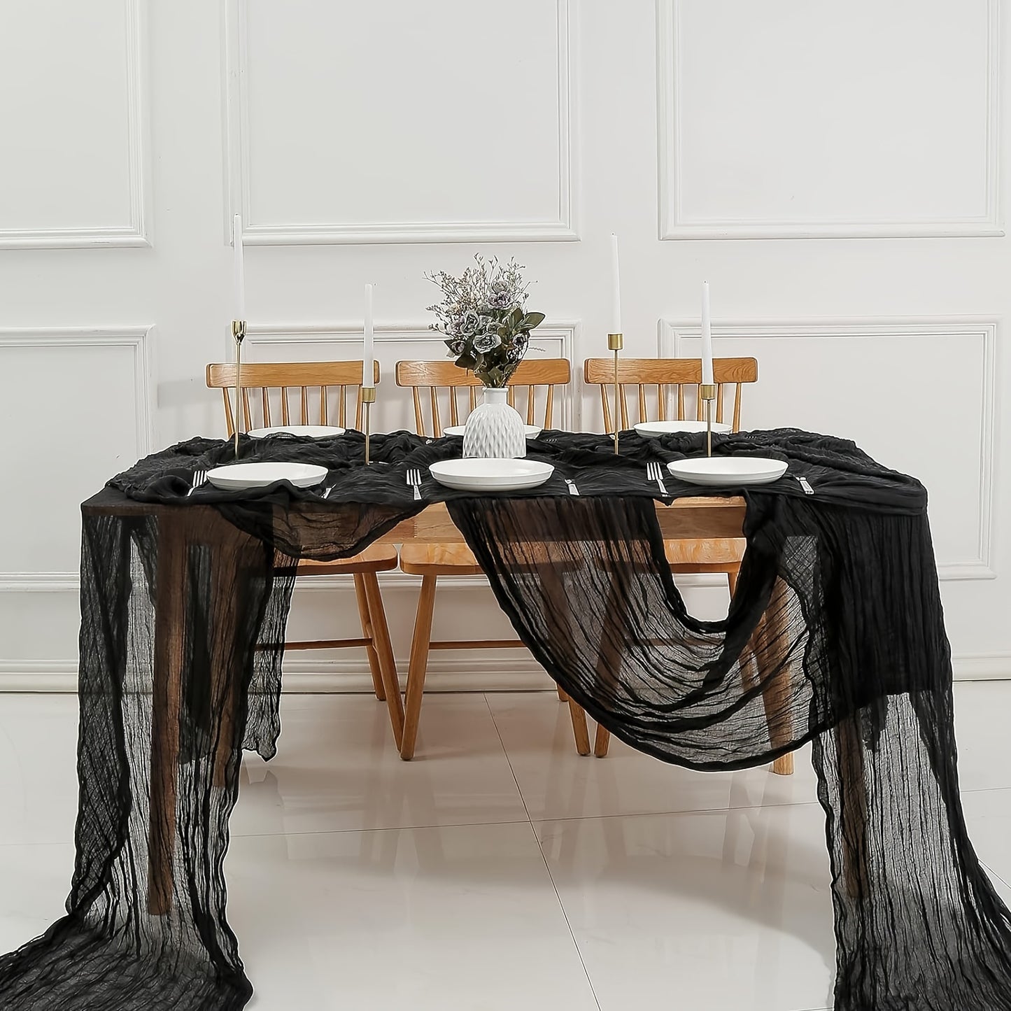 Multi-color pleated table flag - elegant dining table decor