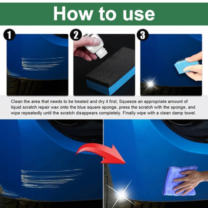 Universal car scratch repair wax kit for all vehicles, removes scratches and swirls, restores shine.