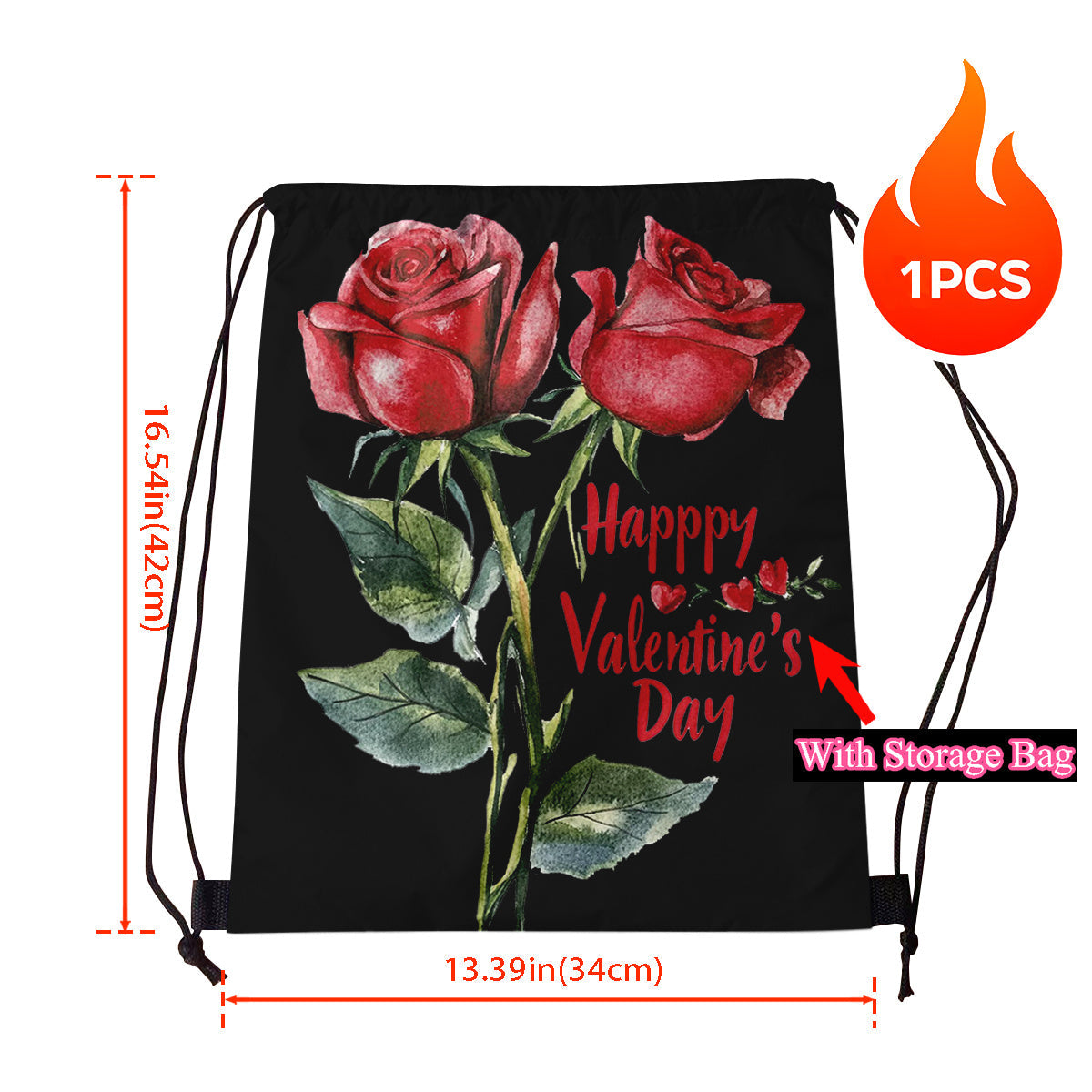 Valentine's Day Red Rose Flannel Throw Blanket Set featuring a Multi-Purpose Pocket - Cozy, Gentle on Skin, and Reversible for Year-Round Comfort - Ideal Present for Those you Cherish