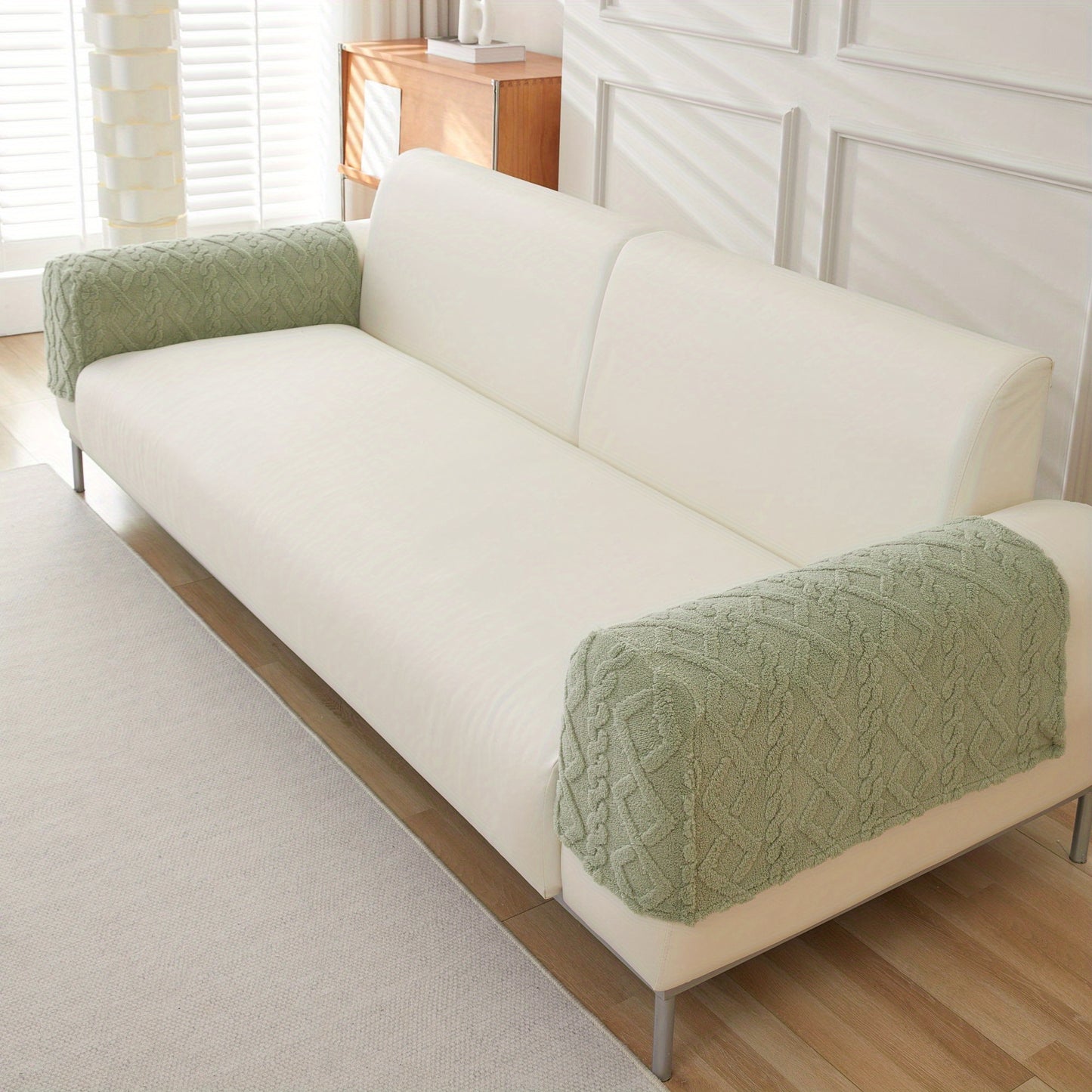 2-qismli Yumshoq Jakard Sofasi Armrest Slipcover - Mebelingizni himoya qiling va yaxshilang.