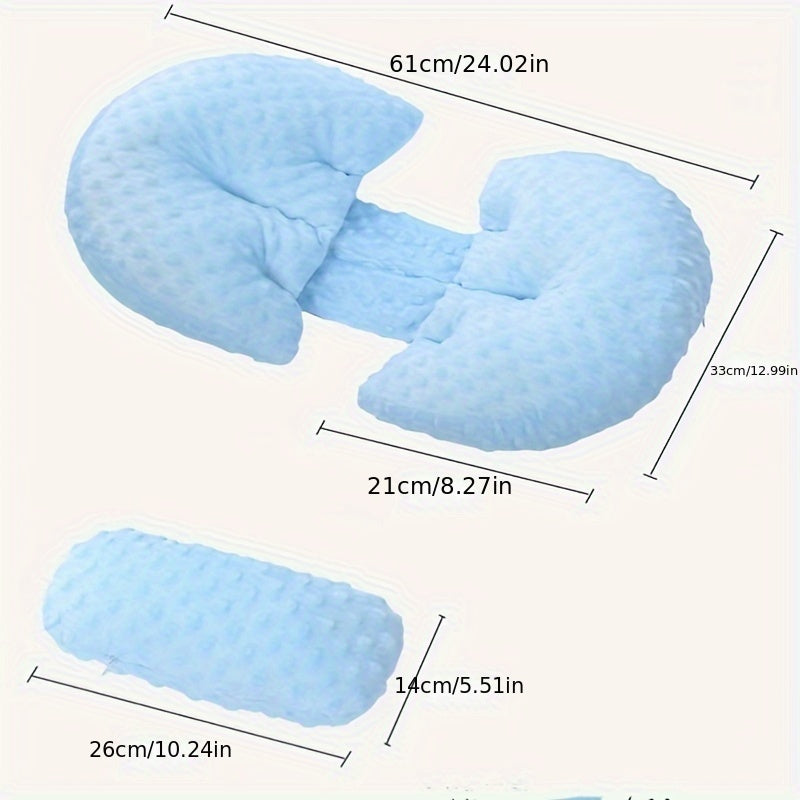 Maternity Pillow for Pregnancy, Provides Side Sleeping Support for Belly, Waist, and Back, Includes Small Pillow