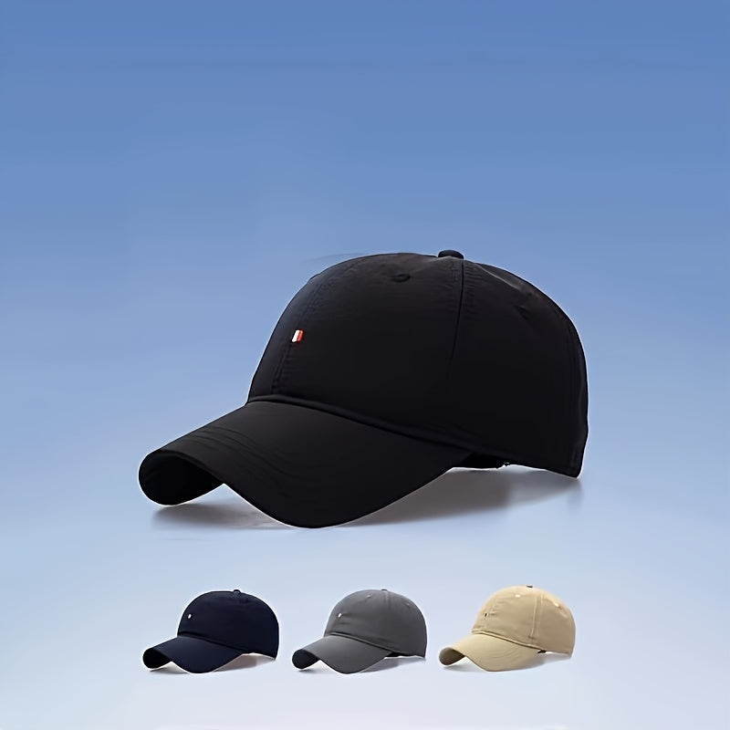 Embroidered unisex baseball cap with adjustable strap, quick-dry fabric, and sun protection. Perfect for outdoor activities, travel, and beach vacation in spring and autumn.