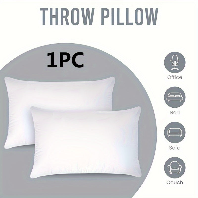 White Throw Pillow Inserts in Contemporary Design 30.48x50.8 cm, Easy to Clean in Machine, Versatile Decorative Cushion for Sofa, Couch, Bed, or Office, Filled and Covered with Polyester for All-Season Comfort, Features Sewn Seam Closure