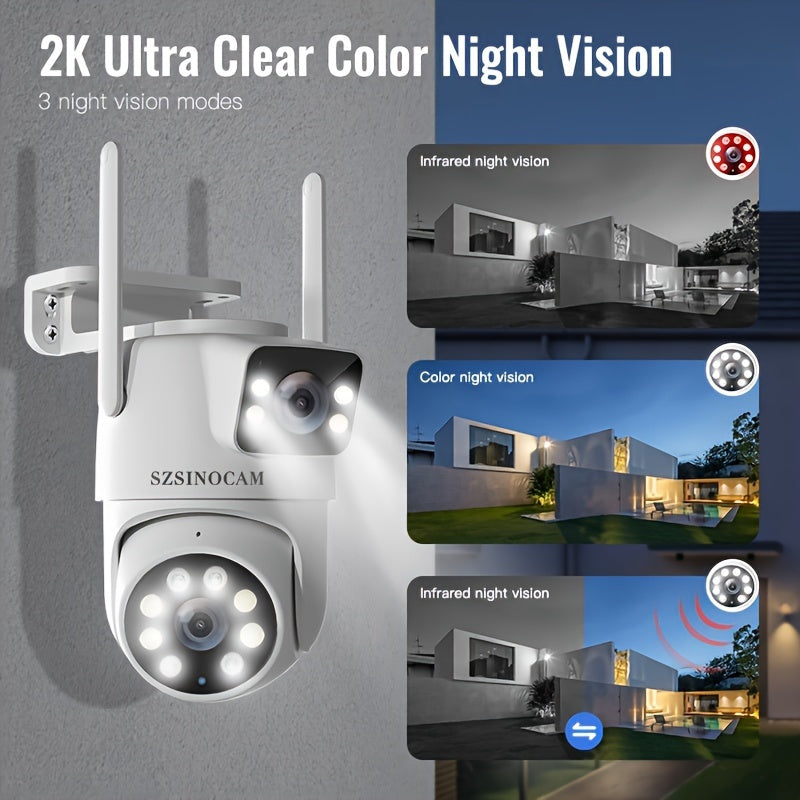 1pc SZSINOCAM 720P HD Wireless Outdoor Security Camera with Ultra Clear Night Vision, App Control, USB Charging, 360° Pan-Tilt, Motion Detection, Two-Way Audio, and Wi-Fi Connectivity