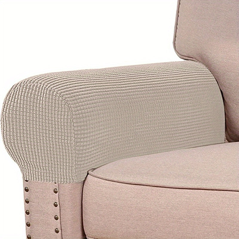 2pcs Spandex Armchair Slipcovers with Stretch Armrest Covers for Chairs and Couches. Non-slip Sofa Cover Furniture Protector for Home Decor.