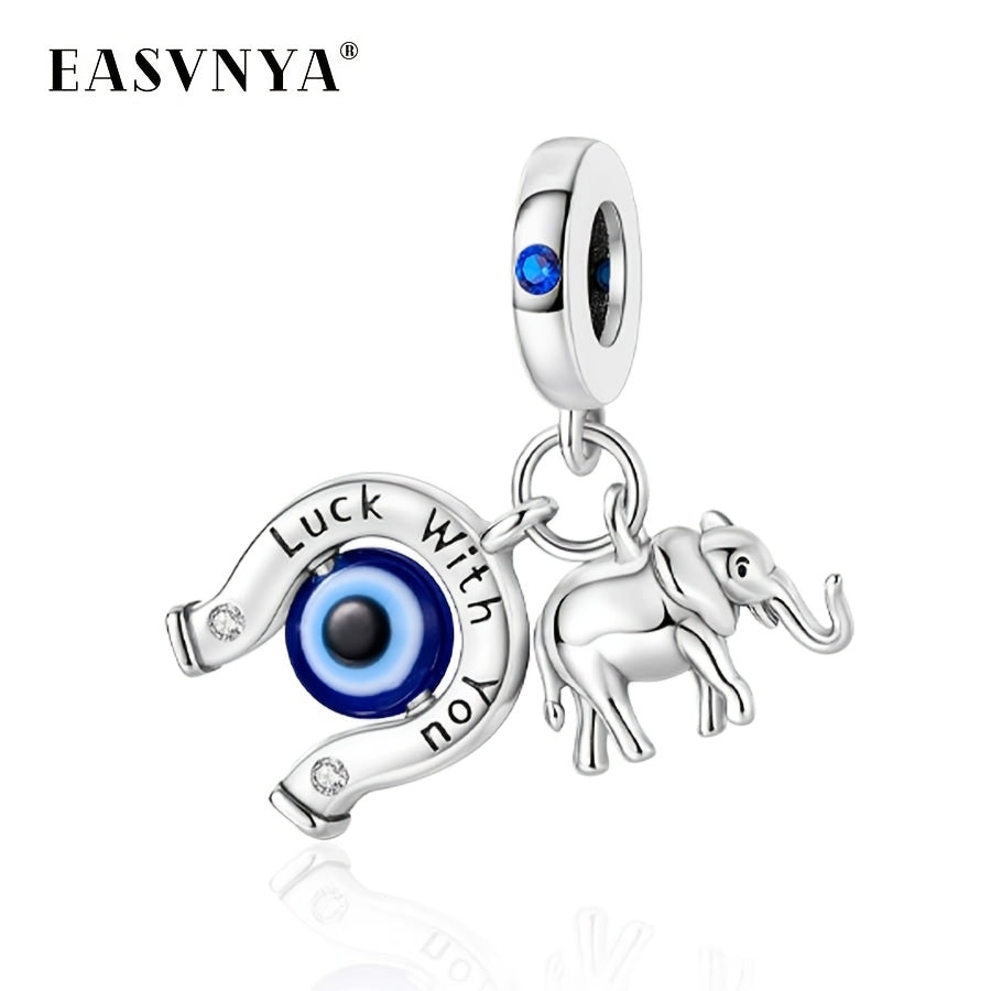 925 Silvery Plated Elephant Charm with Synthetic Zirconia, a Cute and Simple Animal Theme Pendant for Bracelets and Necklaces. Perfect for DIY Jewelry Making and as a Fashion Accessory for Women. Ideal for Daily Wear or as a Christmas Gift, Birthday