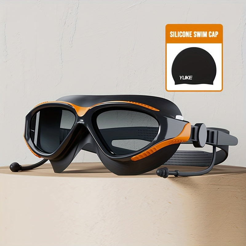 Waterproof anti-fog swimming goggles for men and women.