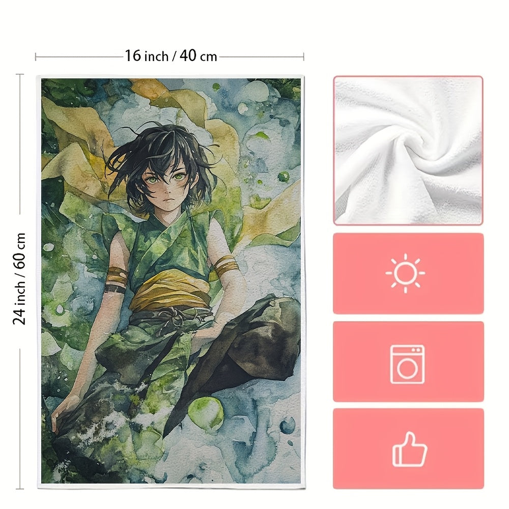 Set of 2 Ultra Soft Kitchen Towels - Inspired by Toph Beifong, These Highly Absorbent & Machine Washable Hand Towels are Perfect for Drying Dishes. Featuring a Coastal Contemporary Design, Each Towel Measures 40.64x60.96 cm