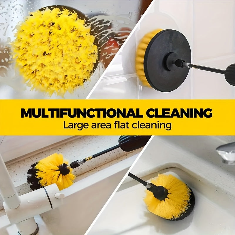 Set of 23 Pieces Including Drill Brushes, Window Brushes, Blind Spot Brushes, Dust Cleaning Brushes, Scouring Pads, and Drill Brush Accessories. Ideal for Cleaning Crevice Floors, Bathrooms, Kitchens, Tiles, Corners, Floors, Car Wheels, and Blind Spots.