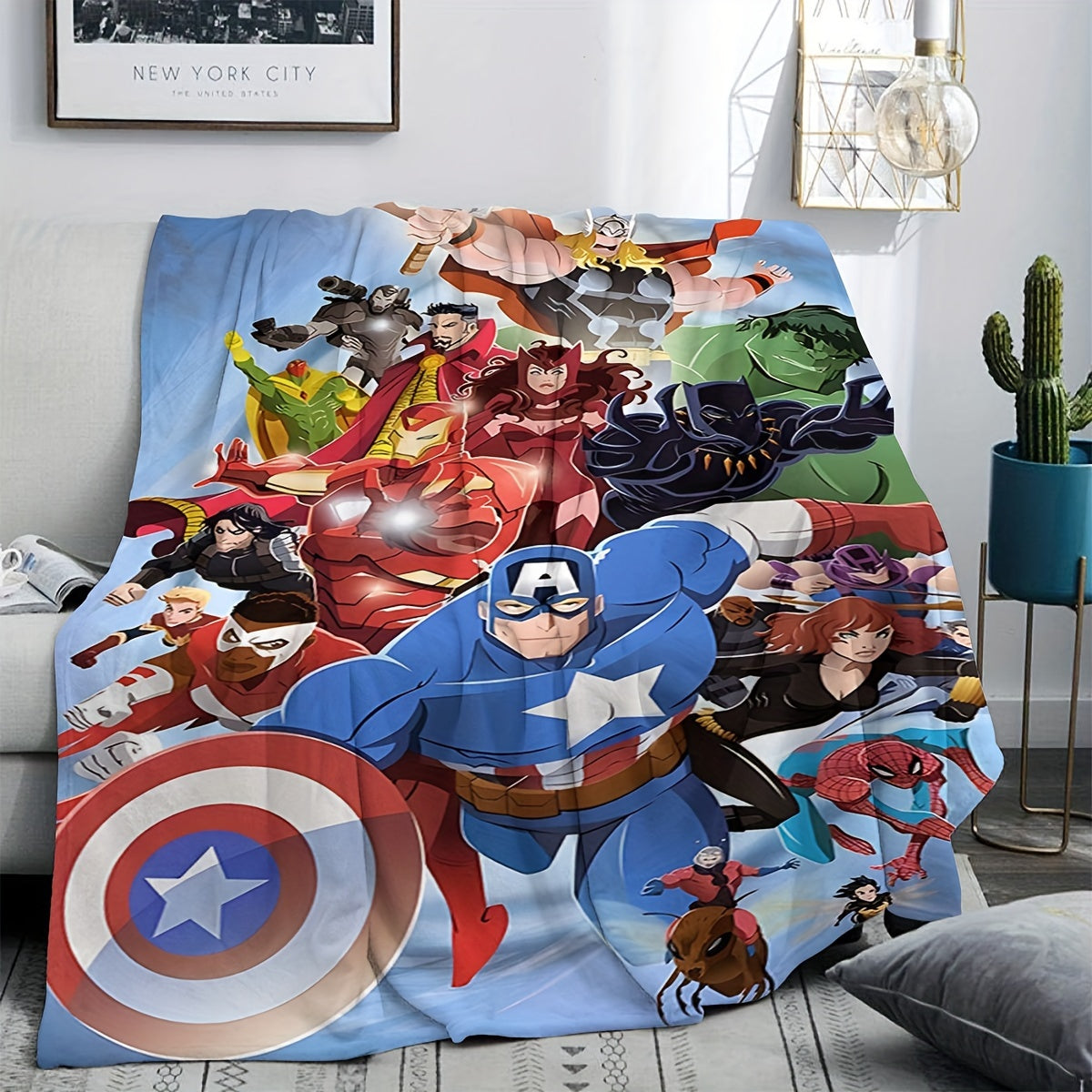 Gather your favorite superheroes and bring light to any room with our dynamic blankets! From Captain America and The Hulk to Thor and Spider-Man, protect your cozy home and enjoy happy times. Our collection features a variety of blankets including