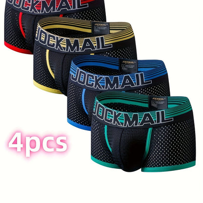 1/4pcs JOCKMAIL Men's Breathable Nylon Mesh Boxer Briefs